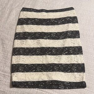 The Limited Elegant Black and Cream Lace Skirt